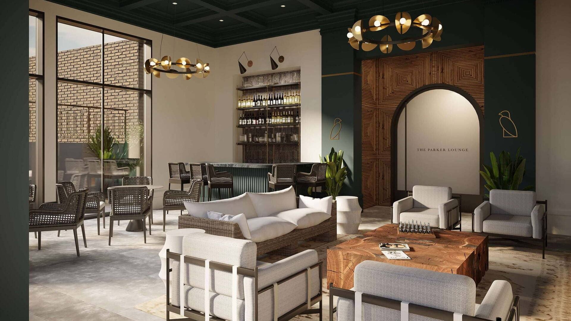 3D Rendering Services Pool and Lounge Area